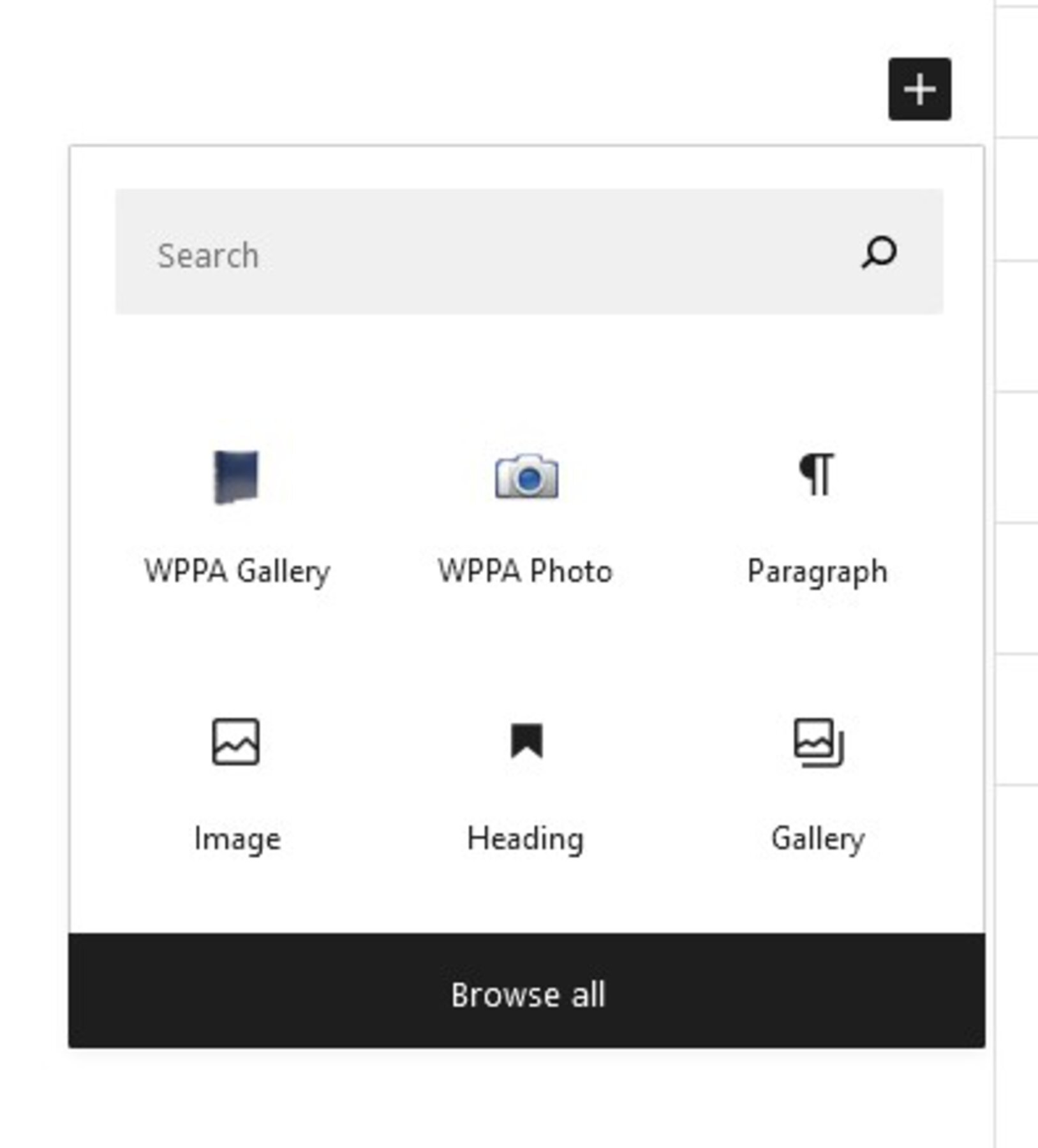 Shortcode generators in Gutenberg - Block selector 4932