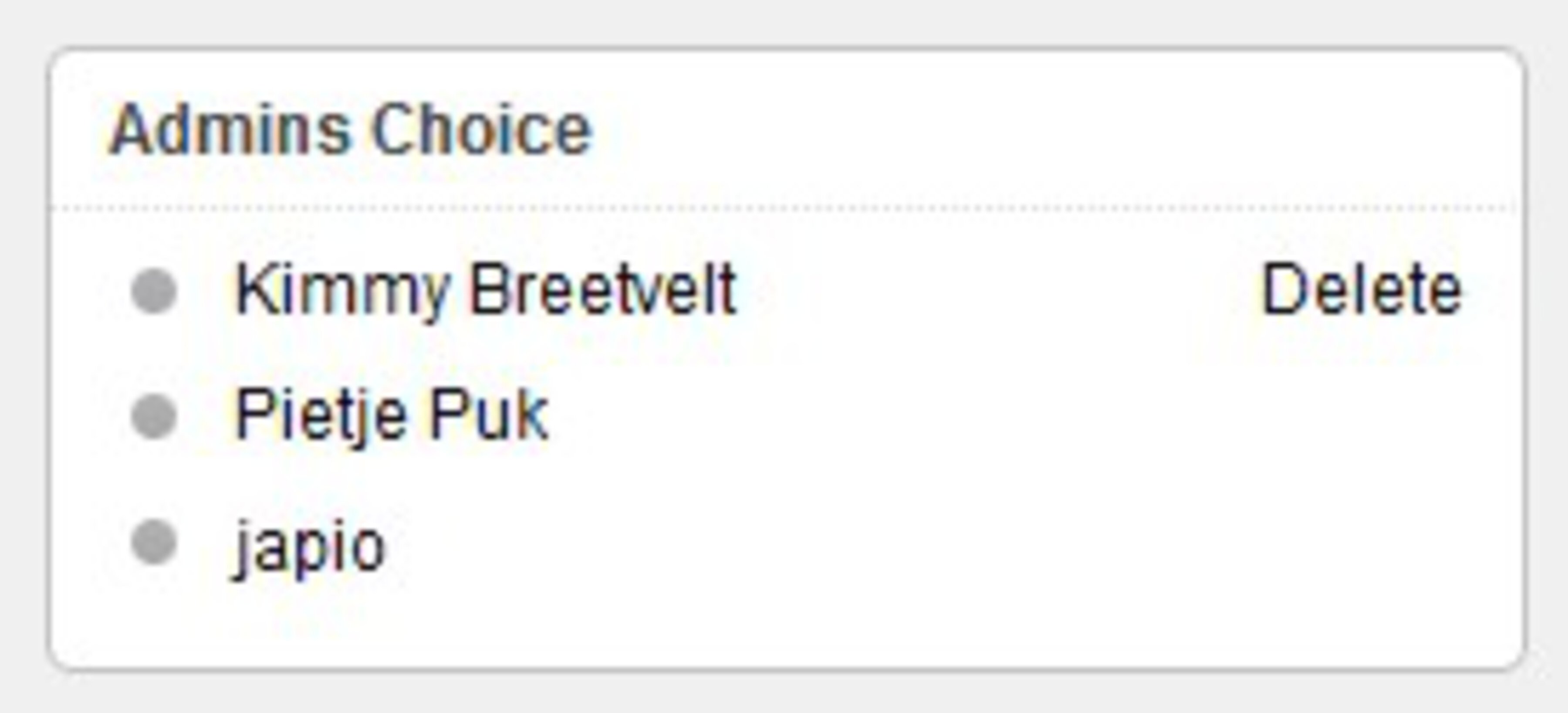 Admins choice - widget 4972