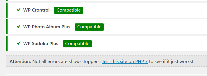 PHP7 Compatibility